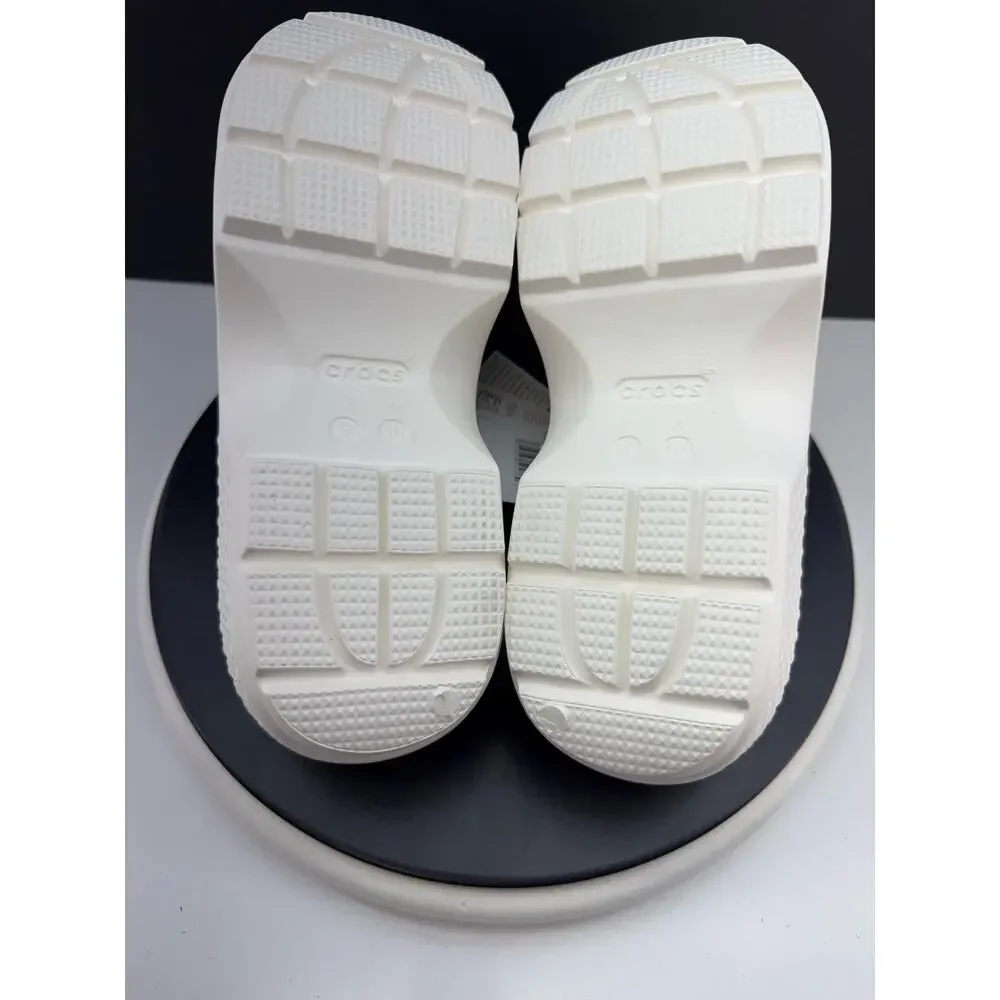 Crocs Stomp Slide Womens Size 9 White Platform Slip On Sandals‎ Shoes 209346-0VV